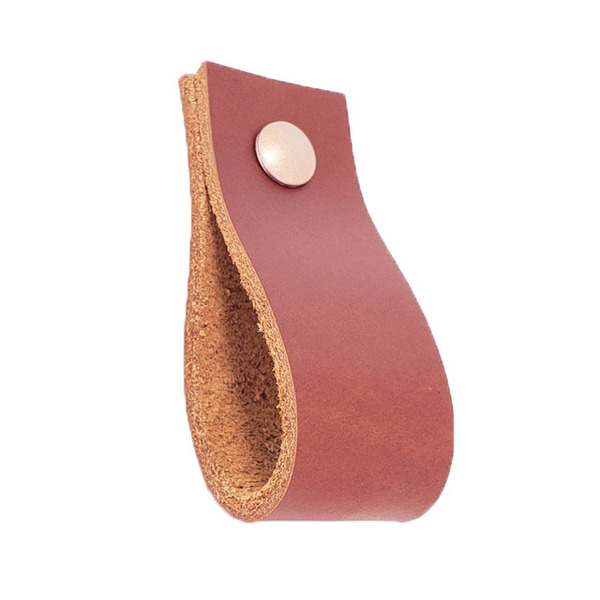 Puxador Doko Parafuso - Couro Legítimo Mogno Parafuso:rose Go