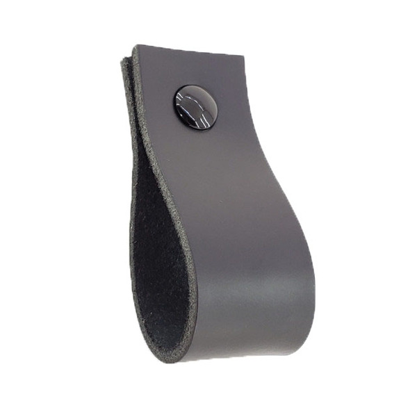 Puxador Doko Parafuso - Couro Legítimo Preto - Parafuso Preto