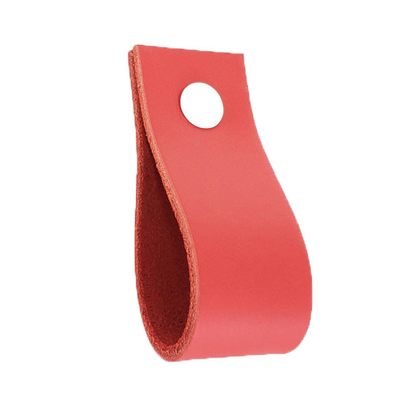 Puxador Doko Parafuso - Couro Legítimo Vermelho - Parafuso Br