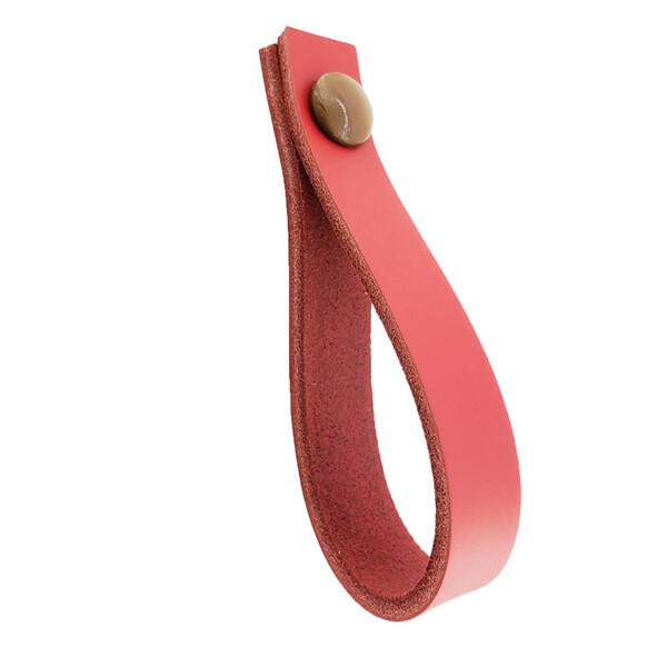 Puxador Doko Parafuso - Couro Legítimo Vermelho - Parafuso Ma