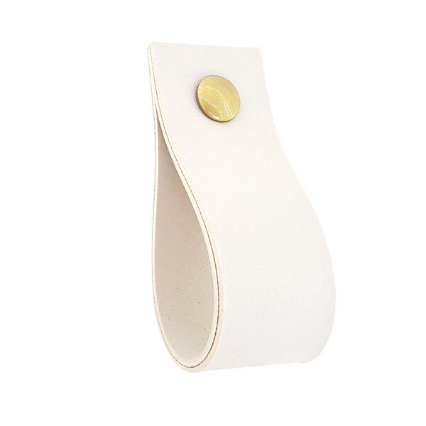 Puxador Doko Parafuso - Textura De Couro Creme - Parafuso Dou