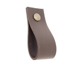 Puxador Doko Parafuso - Textura De Couro Marrom Escuro - Para