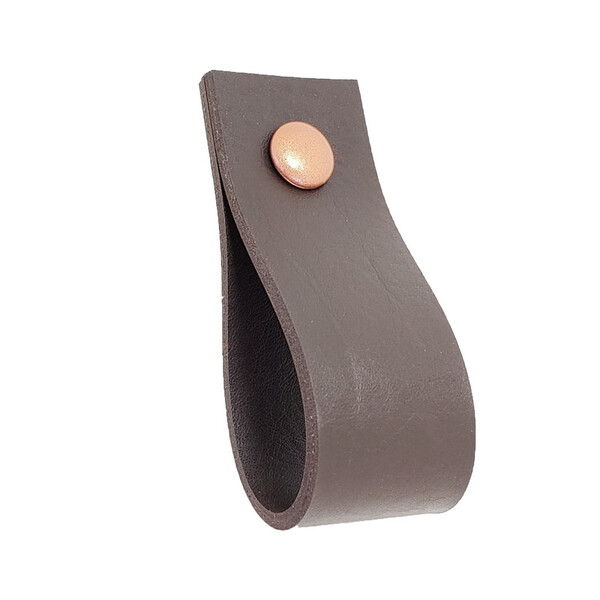 Puxador Doko Parafuso - Textura De Couro Marrom Escuro - Para