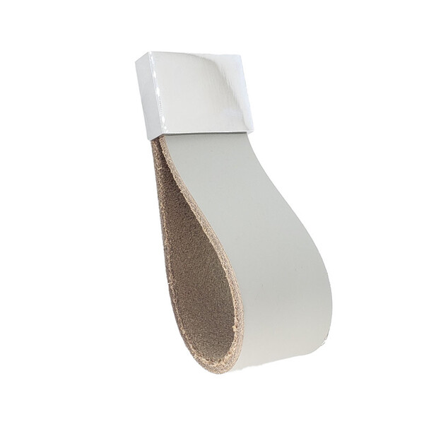 Puxador Doko Square 07 - Couro Legítimo - Cor Cinza