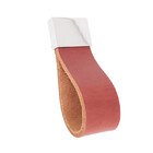 Puxador Doko Square 08 - Couro Legítimo - Cor Mogno