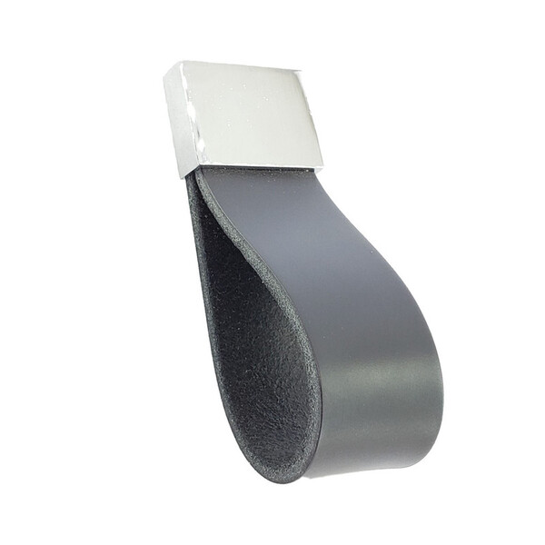 Puxador Doko Square 11 - Couro Legítimo - Cor Preto