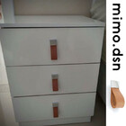 Puxador Doko Square 12 - Couro Legítimo - Cor Vermelho