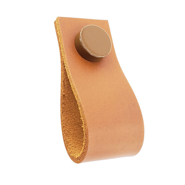 Puxador Doko Tampa - Couro Legítimo Marrom - Tampa Marrom