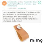 Puxador Doko Tampa - Couro Legítimo Rosa - Tampa Preta