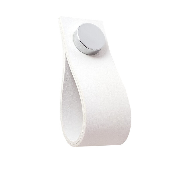 Puxador Doko Tampa - Textura De Couro Branco Preto - Tampa Cr