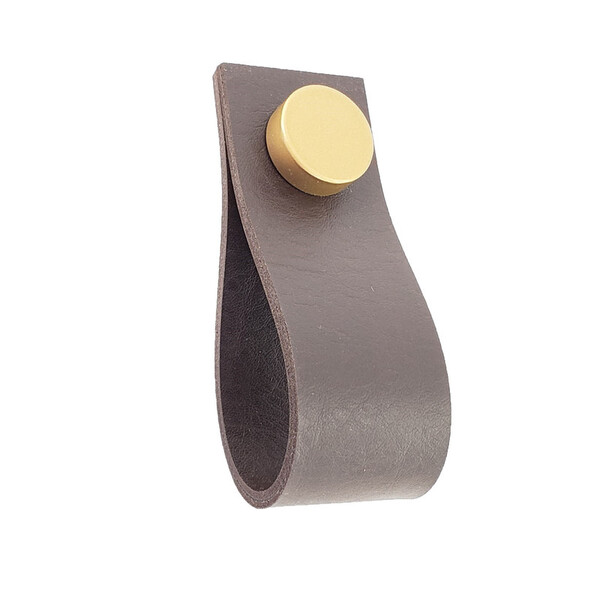 Puxador Doko Tampa - Textura De Couro Marrom Escuro - Tampa D