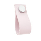 Puxador Doko Tampa - Textura De Couro Rosa - Tampa Cromada