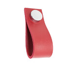 Puxador Doko Tampa - Textura De Couro Vermelho - Tampa Cromada