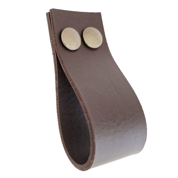 Puxador Dokotwo 2 Parafusos - Textura De Couro Marrom Escuro