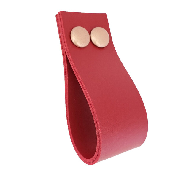 Puxador Dokotwo 2 Parafusos - Textura De Couro Vermelho - Par