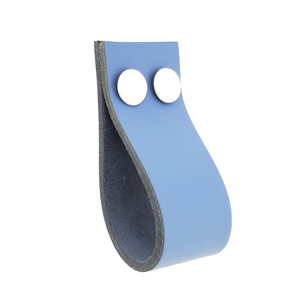 Puxador Dokotwo Parafuso - Couro Legítimo Azul Parafuso:branco