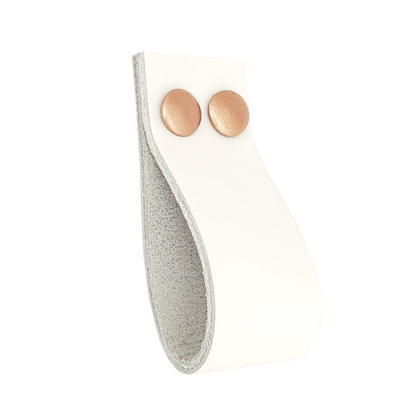 Puxador Dokotwo Parafuso - Couro Legítimo Branco Parafuso:ros