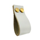 Puxador Dokotwo Parafuso - Couro Legítimo Cinza - Parafuso Do