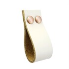 Puxador Dokotwo Parafuso - Couro Legítimo Creme - Parafuso Ro