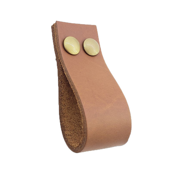 Puxador Dokotwo Parafuso - Couro Legítimo Marrom - Parafuso D