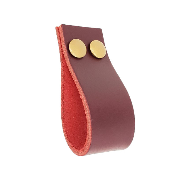 Puxador Dokotwo Parafuso - Couro Legítimo Marsala Parafuso:do