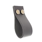 Puxador Dokotwo Parafuso - Couro Legítimo Preto - Parafuso Ou