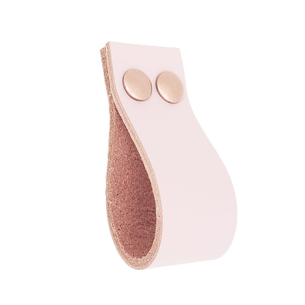 Puxador Dokotwo Parafuso - Couro Legítimo Rosa - Parafuso Ros