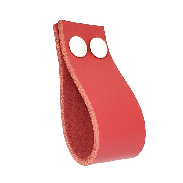 Puxador Dokotwo Parafuso - Couro Legítimo Vermelho - Parafuso