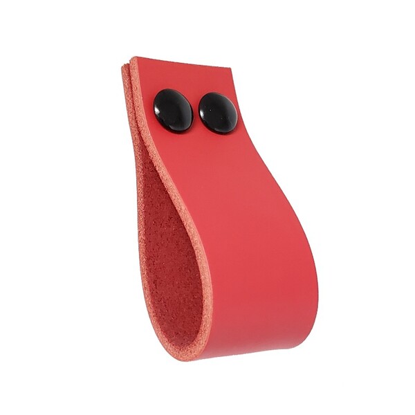 Puxador Dokotwo Parafuso - Couro Legítimo Vermelho - Parafuso