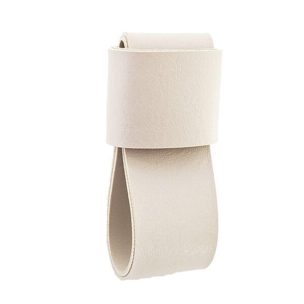 Puxador Dori 01 - Textura De Couro - Cor Creme