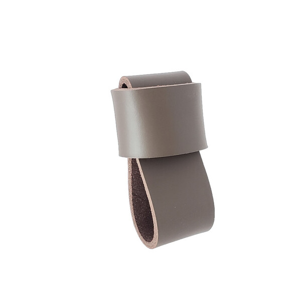 Puxador Dori 04 - Couro Legítimo - Cor Marrom Escuro