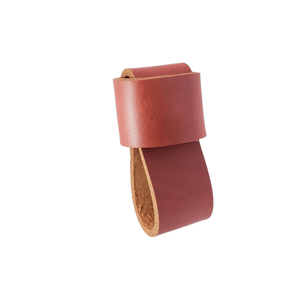 Puxador Dori 05 - Couro Legítimo - Cor Mogno