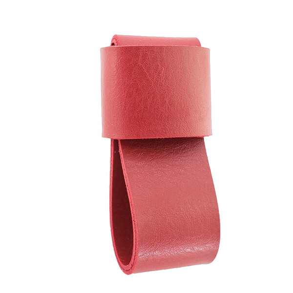 Puxador Dori 07 - Textura De Couro - Couro Vermelho