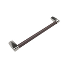 Puxador Dual Couro Café/níquel Escovado 224mm - Obispa