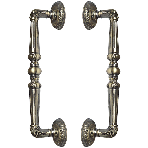 Puxador Duplo Baden 310mm Bronze Antigo Porta Pivotante Corre