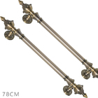 Puxador Duplo Classic 780mm Bronze Antigo Porta Pivotante Cor