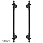 Puxador Duplo Classic 780mm Preto Fosco Porta Pivotante Corre