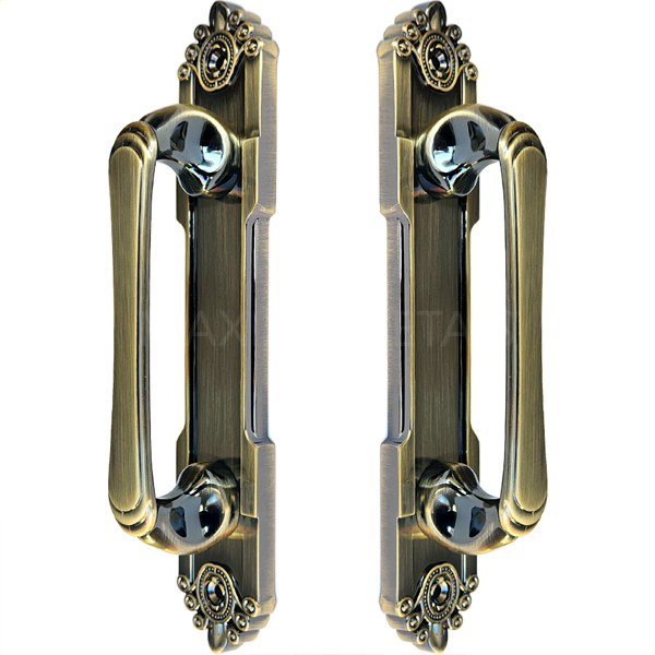 Puxador Duplo Colonial Porta Correr Madeira Rústico 220mm Ate