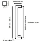Puxador Duplo De Inox Dourado Italy Line Dourado - 200mm