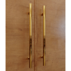 Puxador Duplo Dourado Inox 304 Italy Line Gold - 600mm