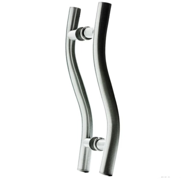Puxador Duplo Inox Escovado Tipo S 30/450mm Porta Portao