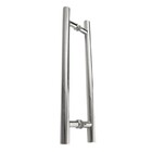 Puxador Duplo Inox Polido Tipo H 30/450mm Porta Portao