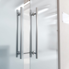 Puxador Duplo Inox Polido Tipo H Redondo 300x200 Porta Vidro