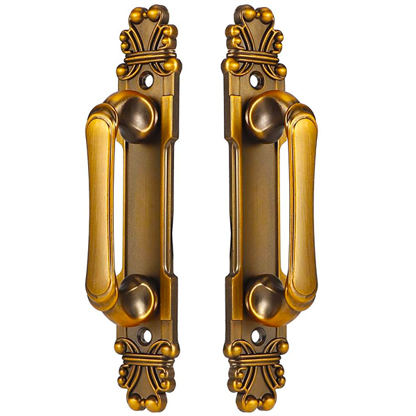 Puxador Duplo Mozart 280mm Café Antigo Porta Pivotante Correr