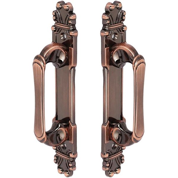 Puxador Duplo Mozart 280mm Cobre Antigo Porta Pivotante Corre