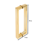 Puxador Duplo Para Box Banheiro 30cm Em Aço Inox Dourado Bril