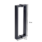 Puxador Duplo Para Box Banheiro 30cm Em Aço Inox Preto Fosco