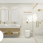 Puxador Duplo Para Box Banheiro De 30cm Em Aço Inox Dourado B