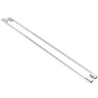 Puxador Duplo Para Porta 1 Metro Aço Inox Prata Alto Brilho O