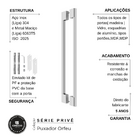 Puxador Duplo Para Porta 1 Metro Aço Inox Prata Escovado Orfeu